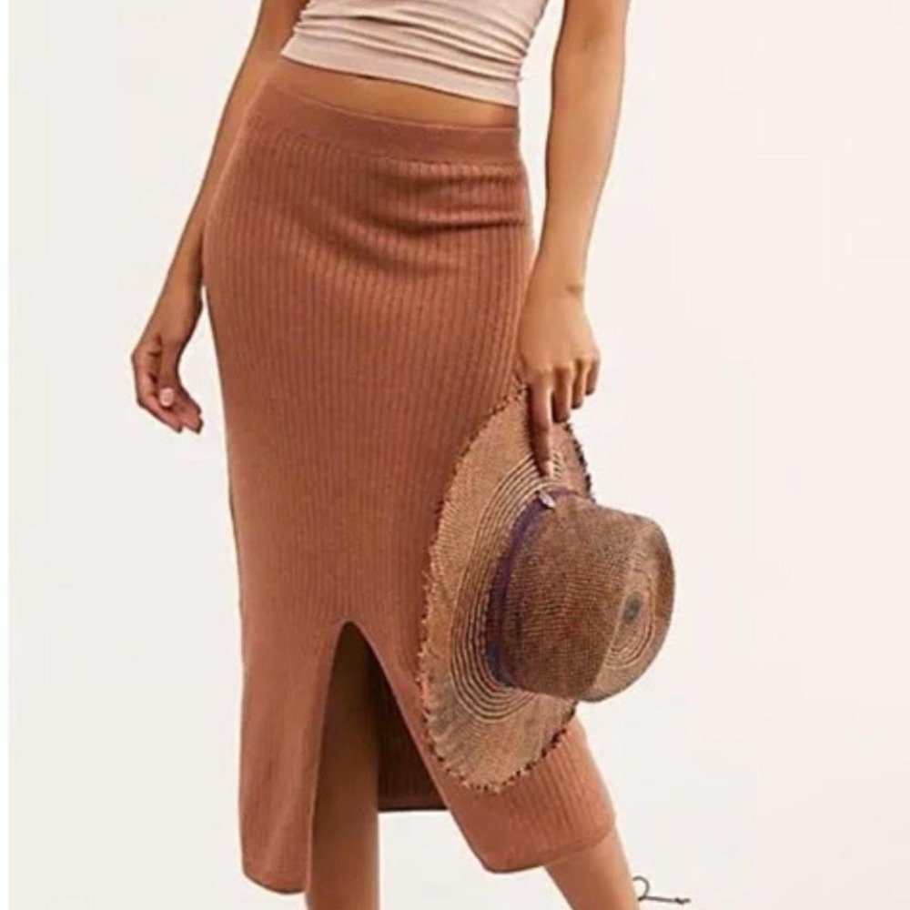 Free people skyline midi knit skirt